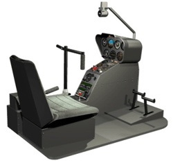 Helicopter Aircraft flight Simulator controls, cyclic collective