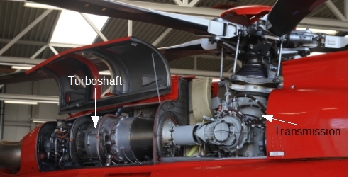 Helicopter turboshaft and transmission